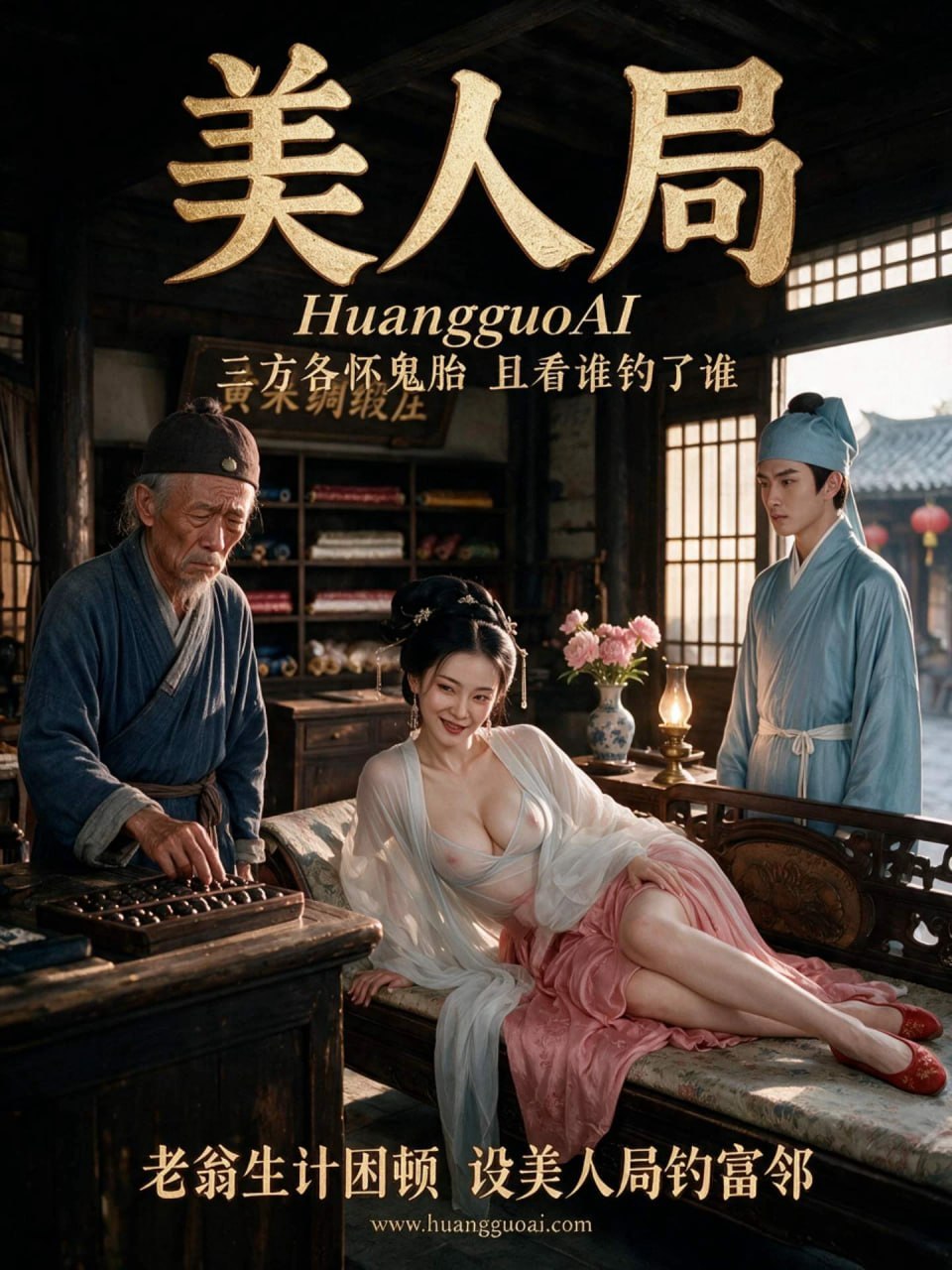 AI成人短剧 美人局 1-3 美女人妻的暧昧勾引汁水四溢的交合释放
