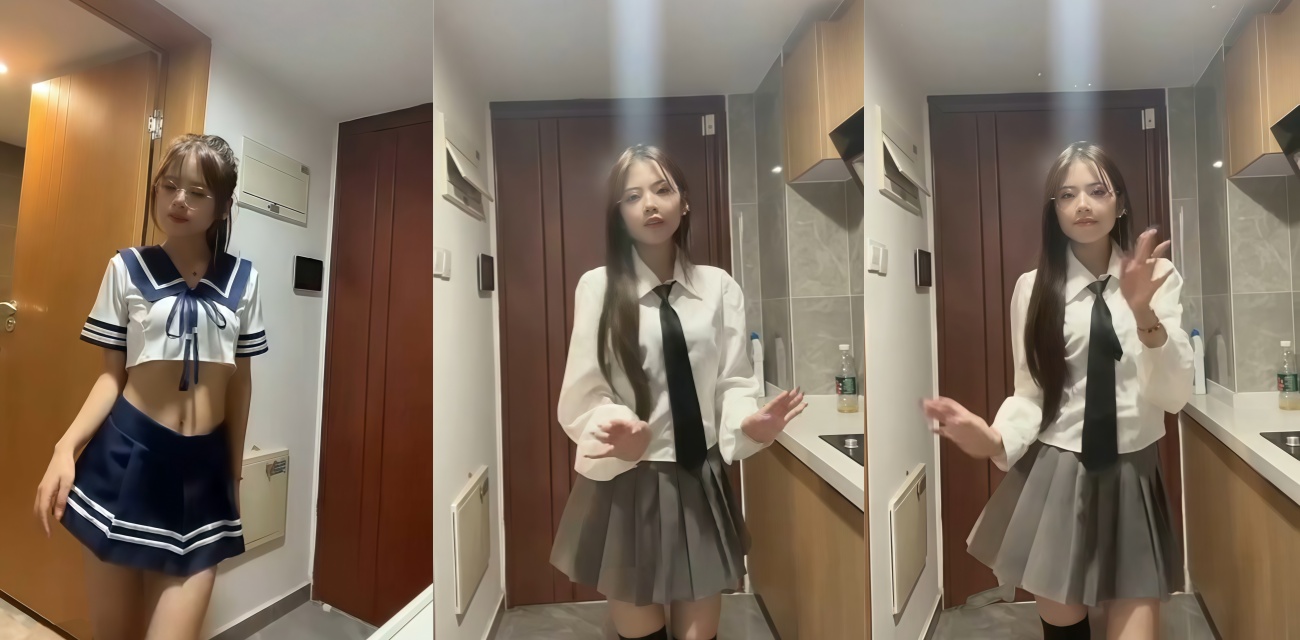 清纯女大 方念慈 露脸大尺度角色扮演制服自拍人设崩塌！