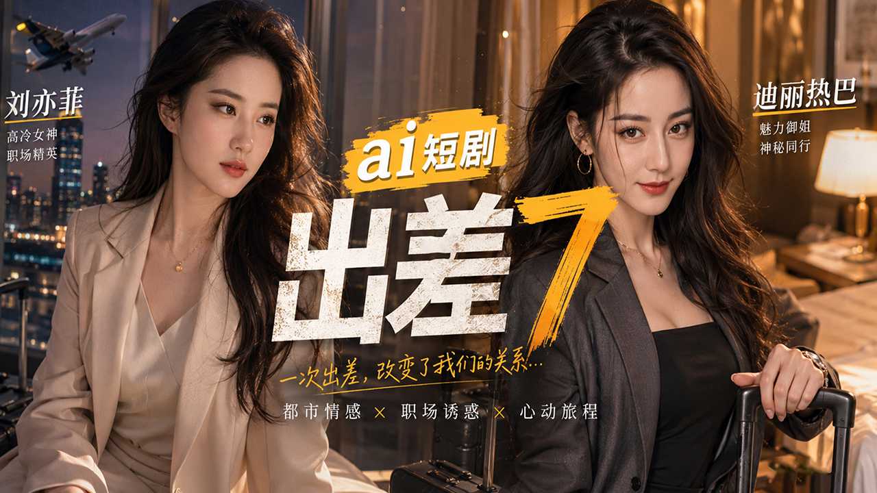 โปสเตอร์สำหรับ 【AI成人短剧】出差7 刘亦菲迪丽热巴 ai短剧 出差情欲故事 双美缠绵
