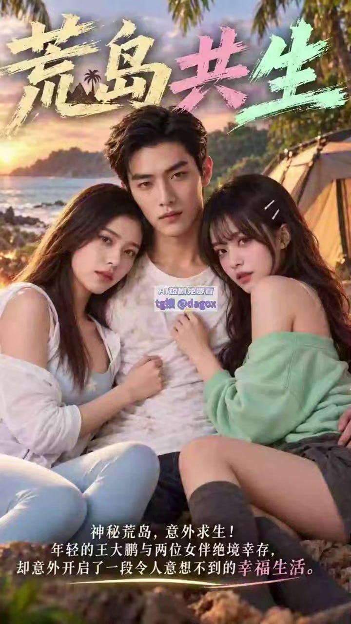 AI成人短剧 荒岛共生 第1集 荒岛求生演变为三人间的原始肉欲博弈