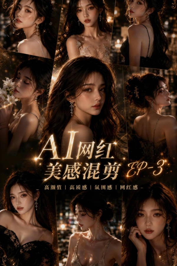 Áp phích cho AI网红美颜感音画混剪 AI成人版 EP-6