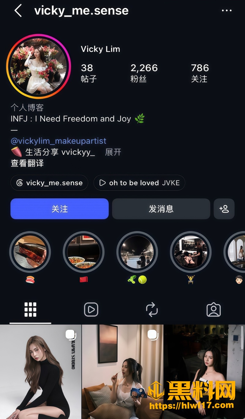 ins高颜值博主VickyLim1